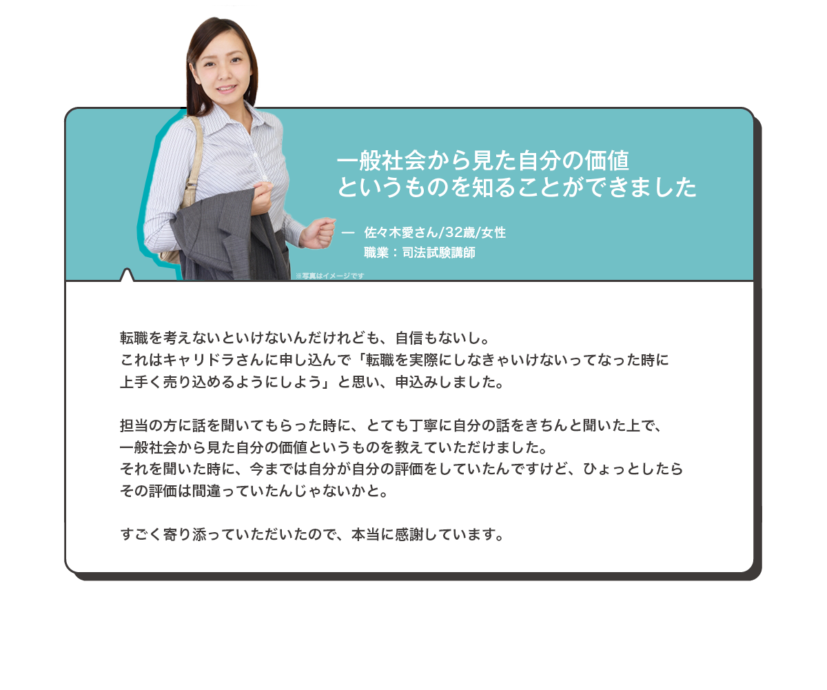 一般社会から見た自分の価値というものを知ることができました。
              