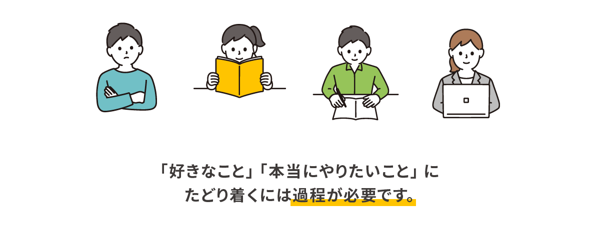 「好きなこと」 「本当にやりたいこと」 にたどり着くには過程が必要です。