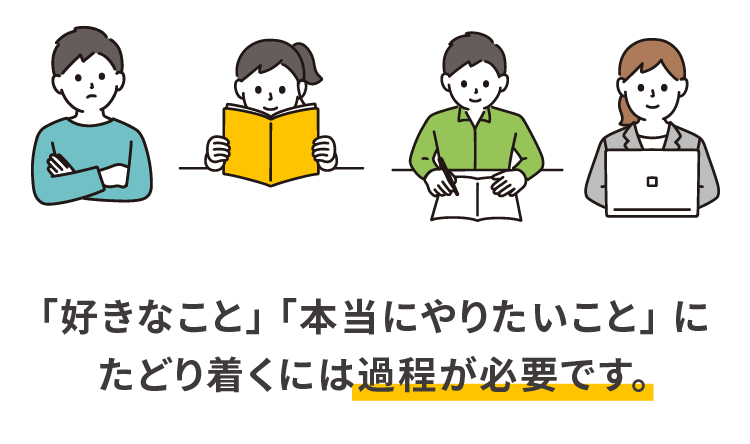 「好きなこと」 「本当にやりたいこと」 にたどり着くには過程が必要です。