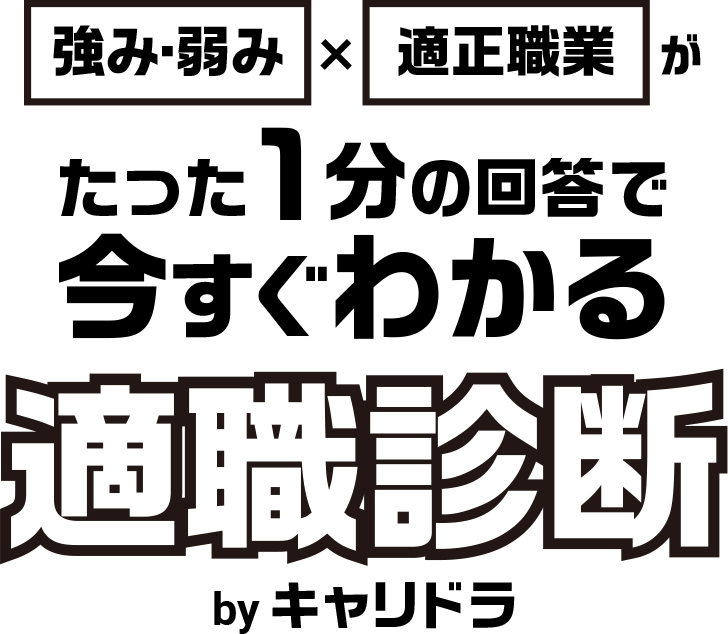 強み・弱みx適正職業がたった1分の回答で今すぐわかる適職診断byキャリドラ